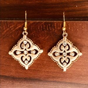 Golden and Crystal Earrings